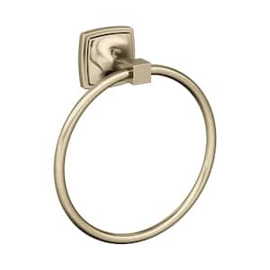 Stature 7-9/16 in. (192 mm) L Towel Ring in Golden Champagne