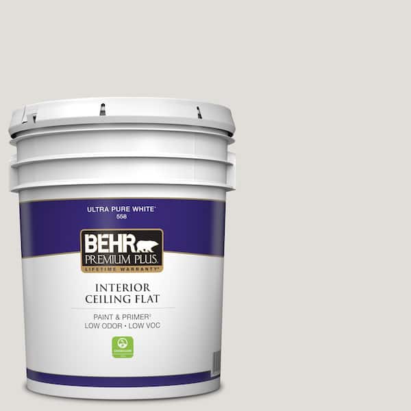 BEHR PREMIUM PLUS 5 gal. #PWN-63 Abalone Shell Ceiling Flat Interior Paint