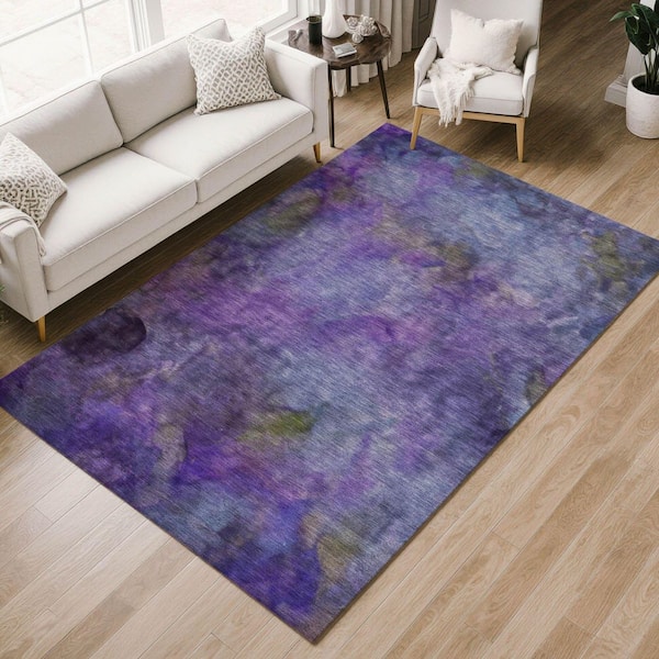 Chantille Machine Washable Indoor/Outdoor Abstract ACN2312 Purple 3 ft. x 4 ft. Area Rug