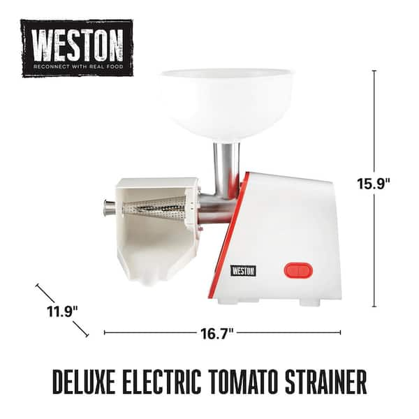 Weston 16-Cup Red and White Electric Tomato Strainer 82-0250-W 