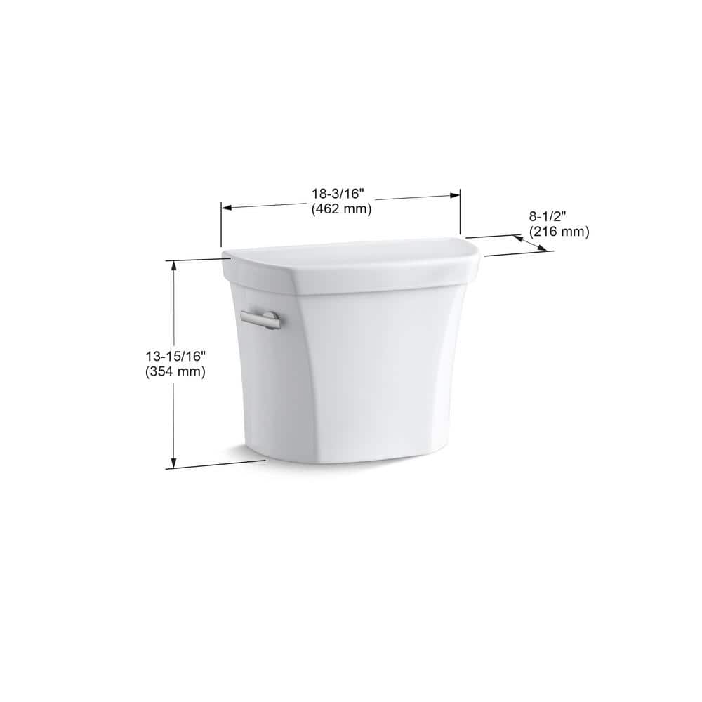 White Ceramic High-Efficiency Single Flush Toilet Tank