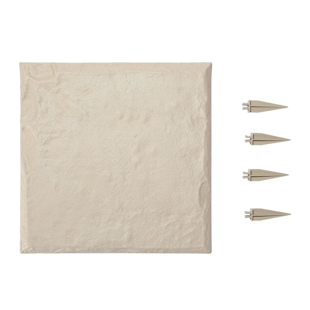 8-Piece 15.5 in. x 15.5 in. x 1.02 in. PC and ABS Beige Decorative Stepping Stones with Stakes, Walkway Pavers price history on PriceWatchPro