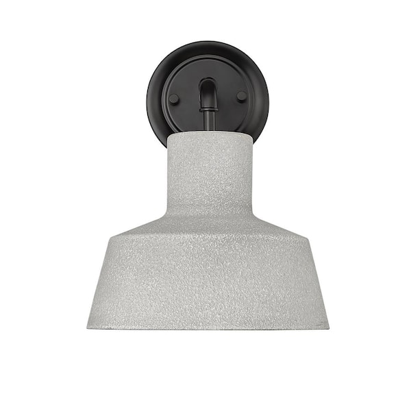 Millennium Lighting Lloyd 11.5 in. 1-Light Textured Cement Outdoor Hardwired Barn Wall Sconce