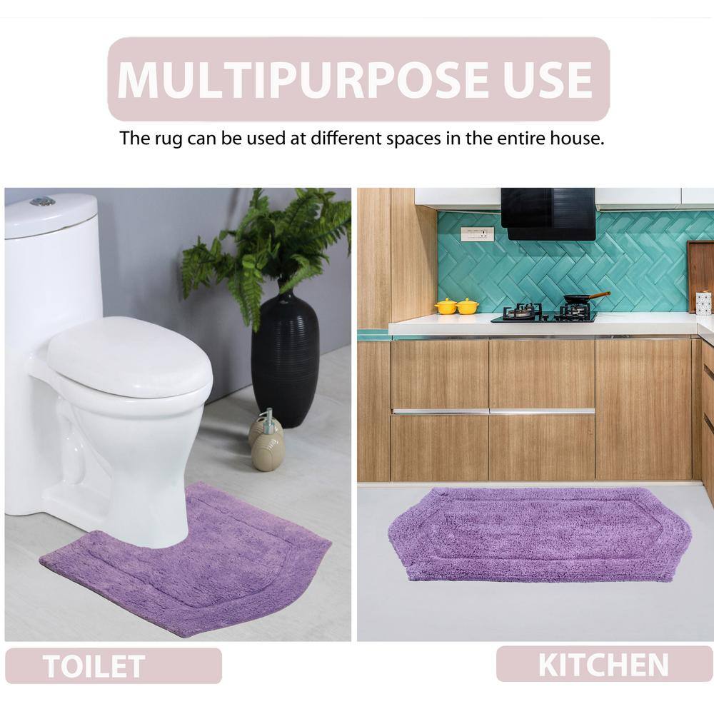 Waterford Collection Purple Cotton Tufted Bath Rug