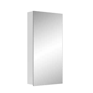 15 in. W x 30 in. H Rectangular MDF Medicine Cabinet with Mirror in White, Right Open