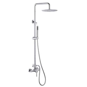 2-Spray Wall Bar Shower Kit with Hand Shower in Polished Chrome