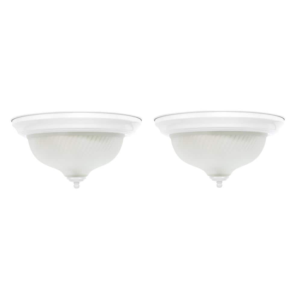 11 in. 2-Light White Flush Mount (2-Pack) price history on PriceWatchPro