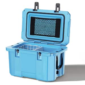 28ｃｍ　水色　BLUECHILL　ブルーチル　本物　CT70　海外正規店購入 Denjol Light Blue 60 qt. Portable Chest Cooler with Cup Holders