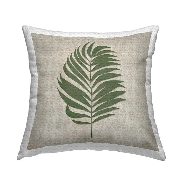 Stupell Industries Palm Leaf Patterned Green Square Outdoor Throw Pillow