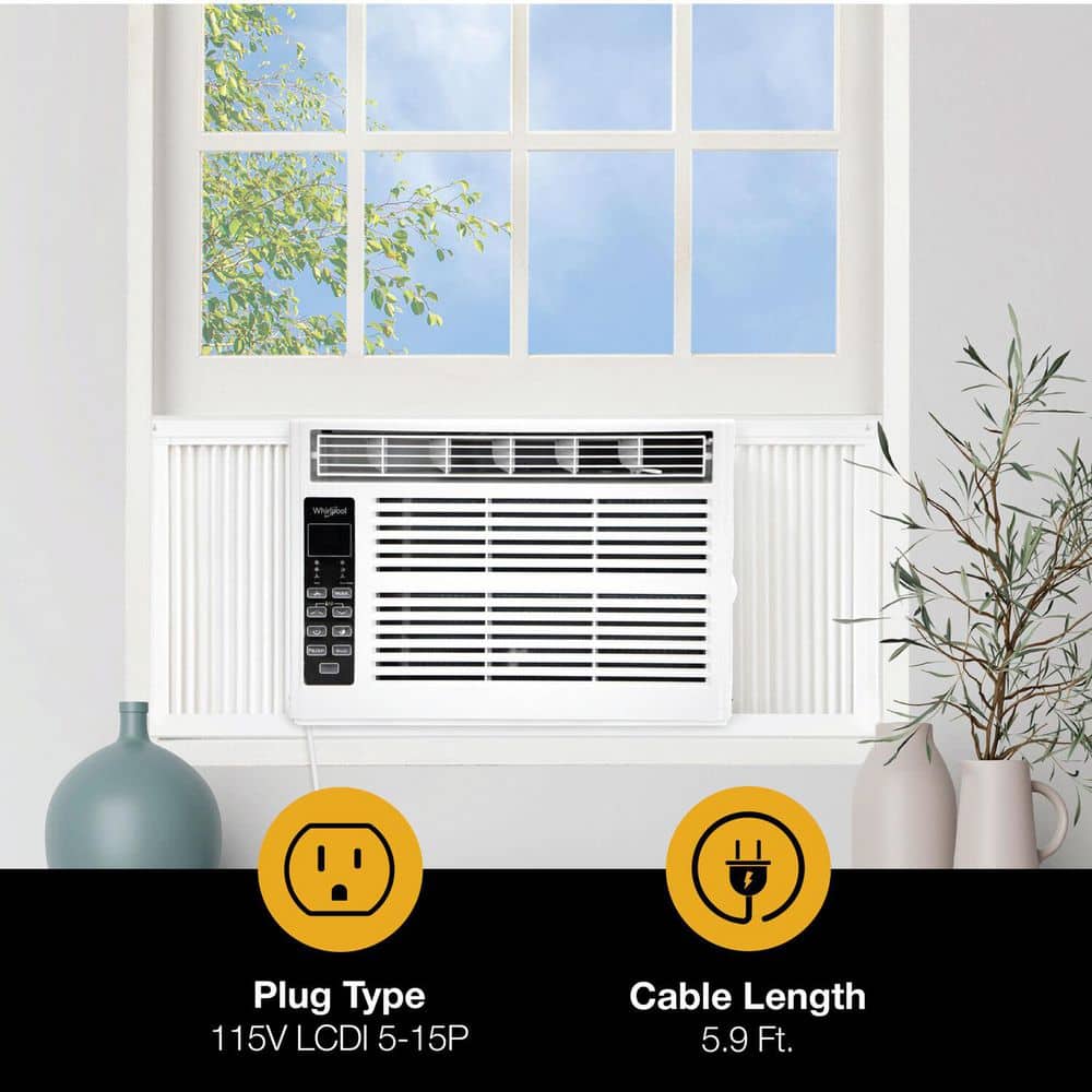 Whirlpool 8,000 BTU White Window-Mounted Air Conditioner with Remote