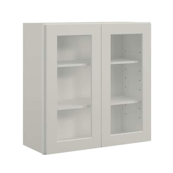 30 in. W x 12 in. D x 30 in. H in Shaker Dove Plywood Ready to Assemble Wall Cabinets with Shelf without Glass