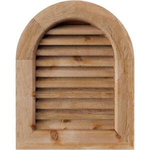37'' x 29'' Round Top Rough Sawn Western Red Cedar Wood Gable Louver Vent Functional