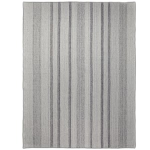 Hodges Ivory Grey 8 ft. x 10 ft. Rectangle Solid Pattern Polyester Wool Runner Rug