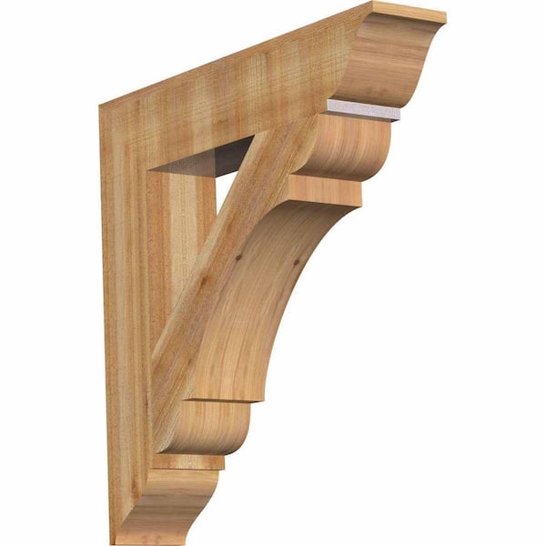 Ekena Millwork 6 in. x 32 in. x 32 in. Western Red Cedar Olympic Traditional Rough Sawn Bracket