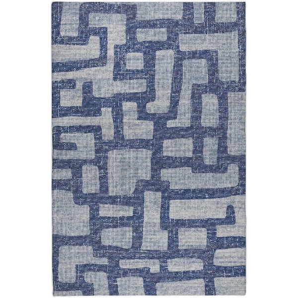 Dream Shag Premium Machine Washable Abstract ADS110 Blue 8 ft. x 10 ft. Area Rug