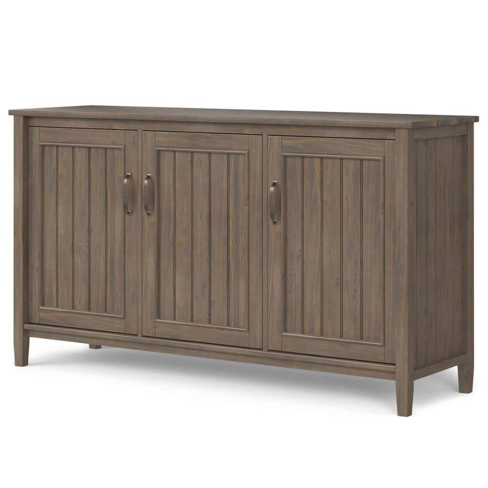 Lev 60'' Smoky Brown Solid Wood Adjustable Shelving Cabinet