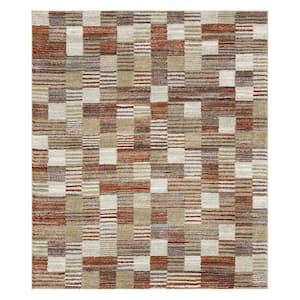 Pernette Red/Beige 7 ft. 10 in. x 10 ft. Geometric Area Rug
