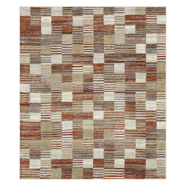 Home Decorators Collection Pernette Red/Beige 7 ft. 10 in. x 10 ft. Geometric Area Rug