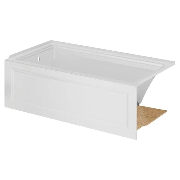Town Square S 60 in. x 32 in. Soaking Bathtub with Left Hand Drain in White