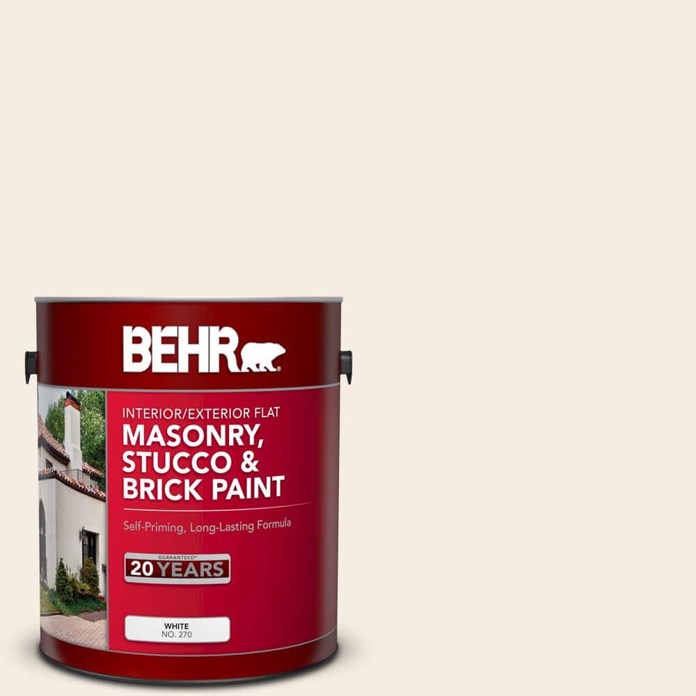 1 gal. #OR-W10 White Flour Flat Interior/Exterior Masonry, Stucco and Brick