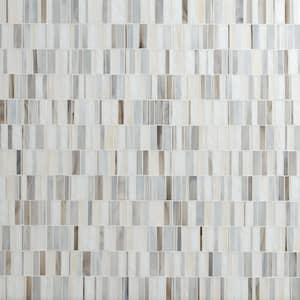 Citi Stax Greige Hand Crafted 12 in. x 12 in. x 3mm Glass Mosaic wall Tile (10 sq. ft./Case)