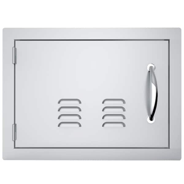 Sunstone Classic Series 23 in. x 17 in. 304 Stainless Steel Left Swing Horizontal Vented Door