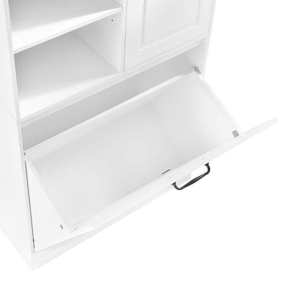 XUJMK 30 in. W x 14 in. D x 68 in. H White Linen Cabinet, Bathroom