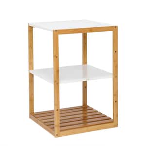 17 in. W White 25 in. H Square Wood End Table
