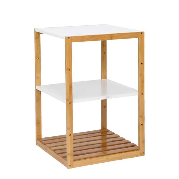 Outopee 17 in. W White 25 in. H Square Wood End Table