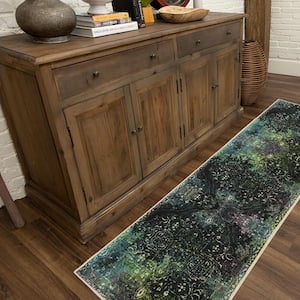 Rowland Charcoal 2 ft. x 8 ft. Abstract Runner Rug