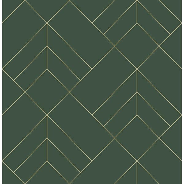 A-Street Prints Sander Evergreen Geometric Paper Glossy Non-Pasted Wallpaper Roll