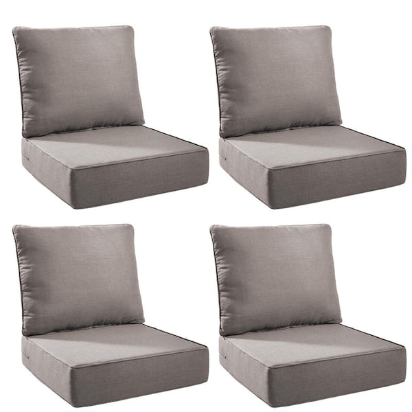 Duraolex 24 in. W x 24 in. D x 6 in. Thick Square 8-Piece Deep Seating Outdoor Lounge Chair Olefin Cushion in Gray