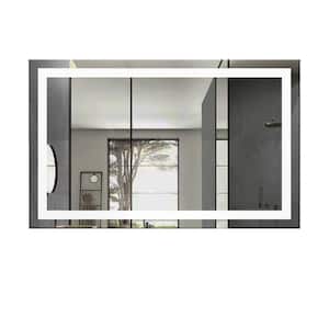 48 in. W x 30 in. H Rectangular Landscape Frameless Wall Mounted LED Bathroom Vanity Mirror with Bluetooth Speaker