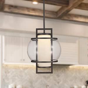 Monteaux Integrated LED Black Pendant with Glass Shades
