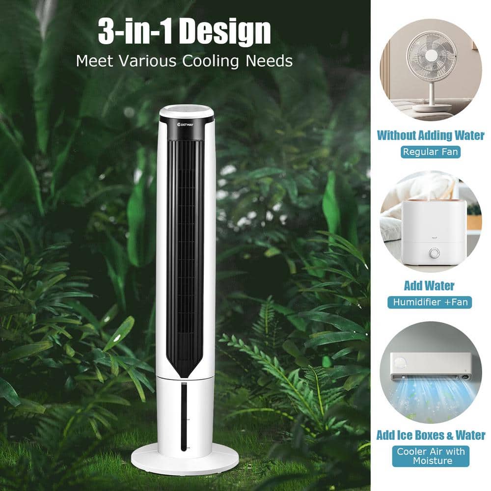 41" White ABS Evaporative Air Cooler with Remote Control
