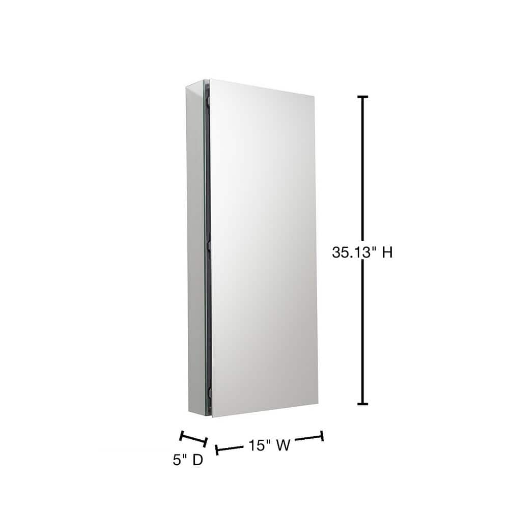 Modern Frameless Mirrored Aluminum Bathroom Medicine Cabinet