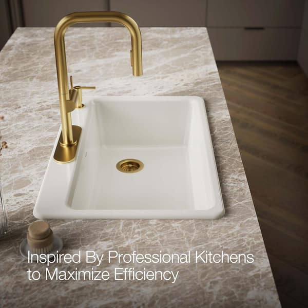 KOHLER Riverby Drop-In Cast Iron 33 in. 4-Hole Single Bowl Kitchen