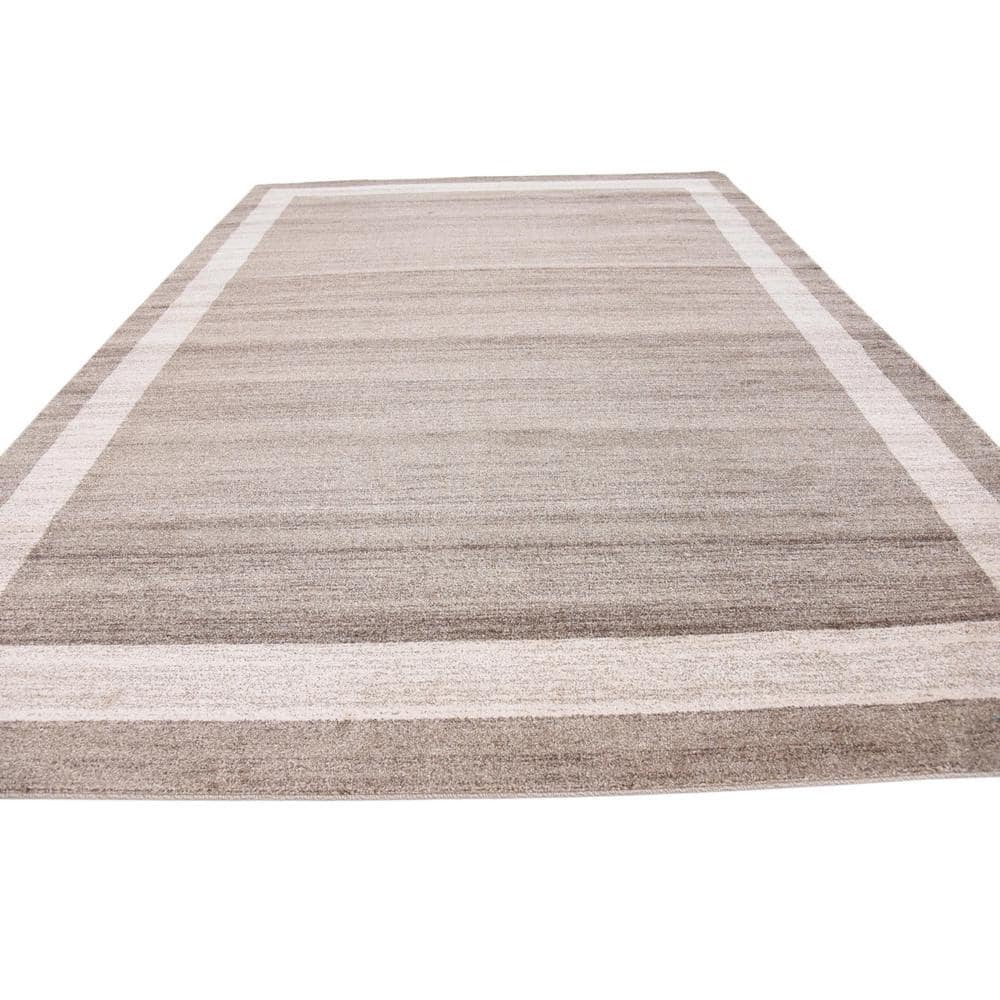 Angelica Light Brown & Ivory Tufted Synthetic Area Rug 9' x 12'