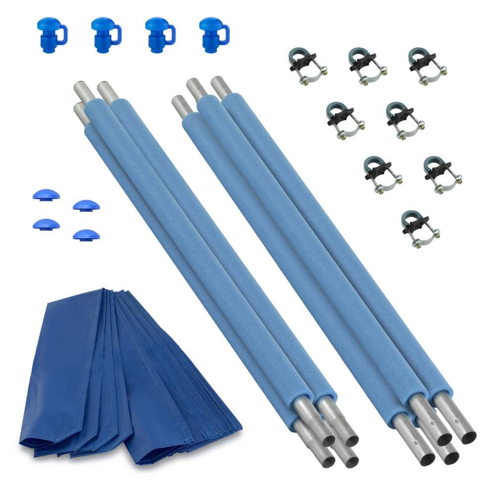 Upper Bounce Universal Trampoline Fiber Glass Rods to Replace Top Metal Ring of Net Enclosure for Different Trampoline Frame Sizes with Curved Poles Pole Caps Included