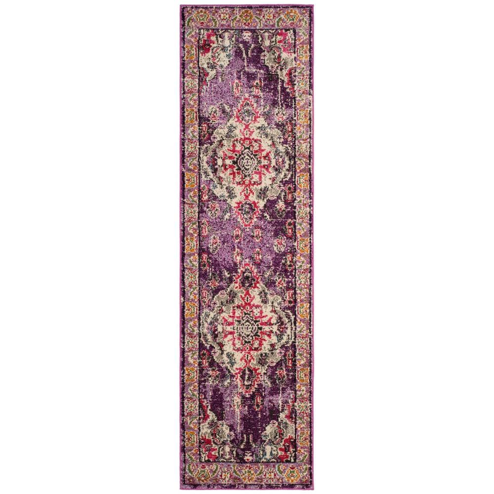 Monaco 2 ft. x 6 ft. Violet/Fuchsia Border Runner Rug price history on PriceWatchPro