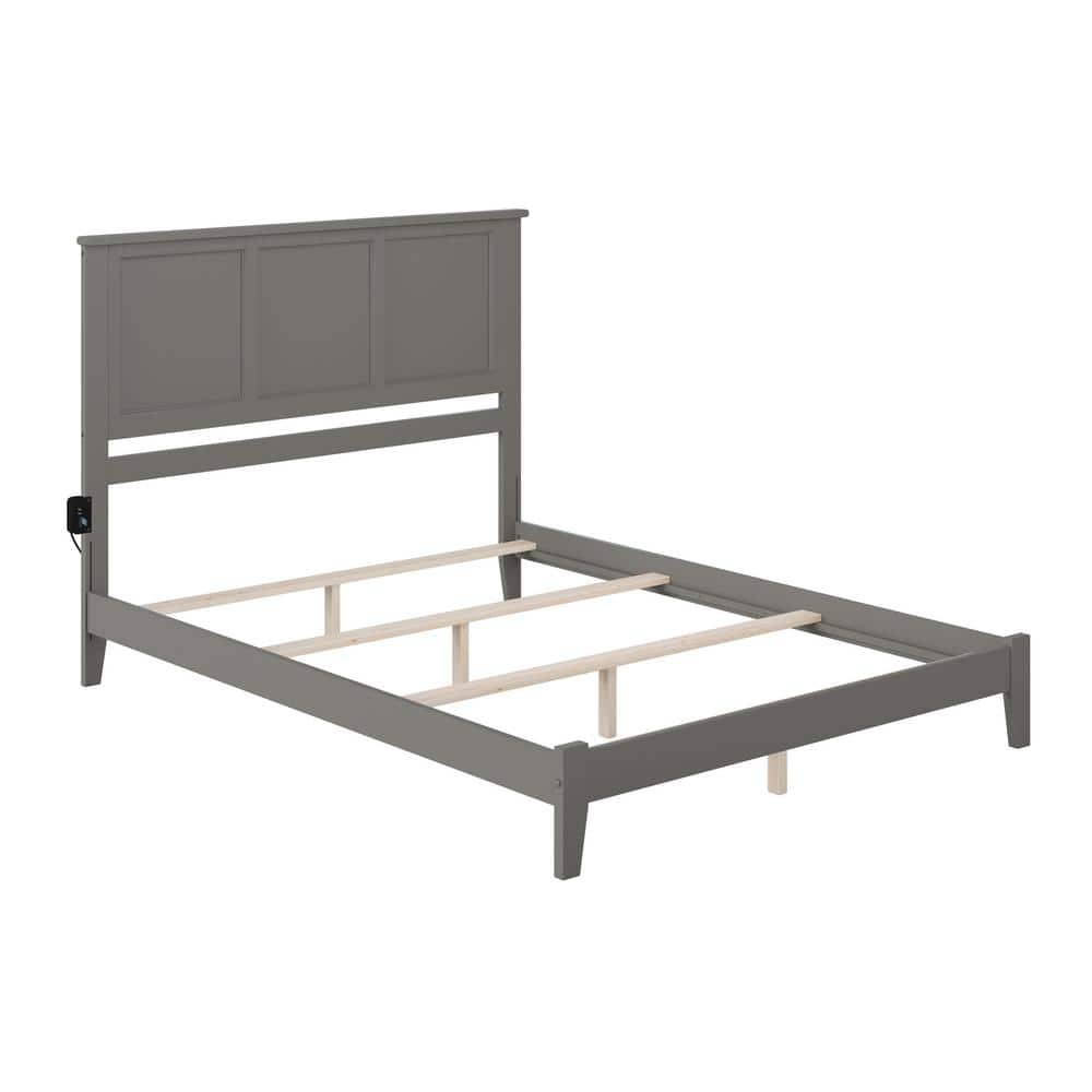 Madison King-Sized Grey Upholstered Wooden Bed with Storage Drawers