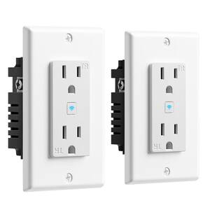 Smart Wi-Fi Duplex Tamper Resistant Outlet, No Hub Required, Works with Alexa and Google Assistant, White (2-Pack)