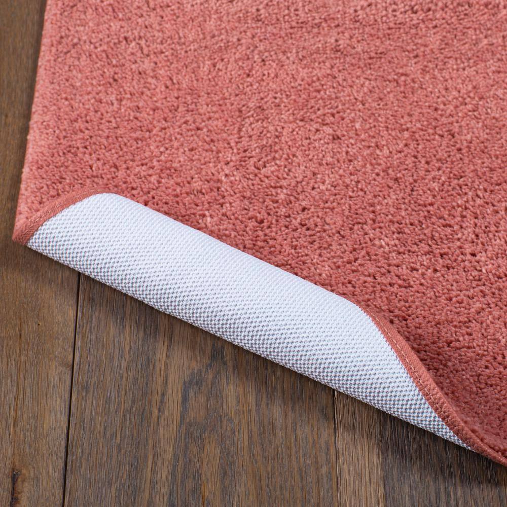Terracotta Pink Cotton Bath Rug, 1'-8" x 2'-10" Rectangle