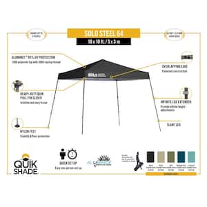 10 ft. x 10 ft. Straight-Leg Pop-Up Instant Canopy in Midnight Blue with Corrosion-Resistant Frame, 64 sq. ft. of Shade