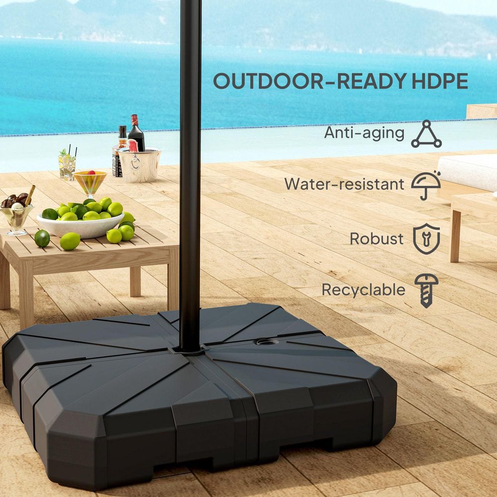 Black Heavy Duty Plastic Cantilever Offset Umbrella Base