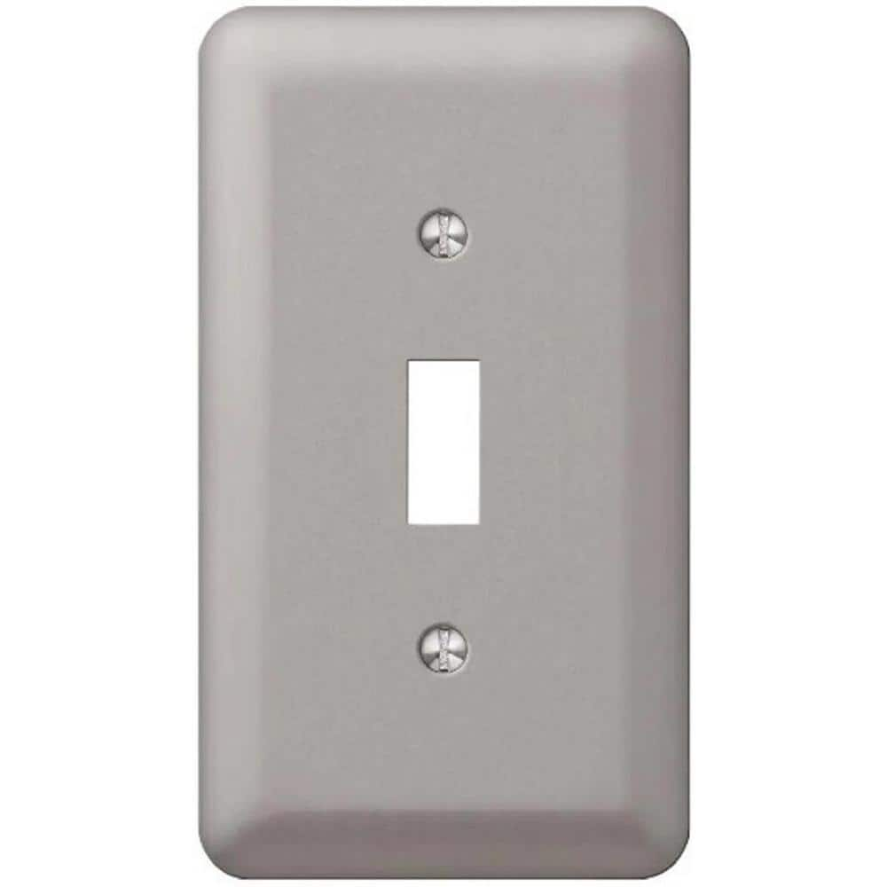 Declan 1-Gang Smooth Pewter Toggle Steel Metal Wall Plate -  Hampton Bay, BPMSPP-T