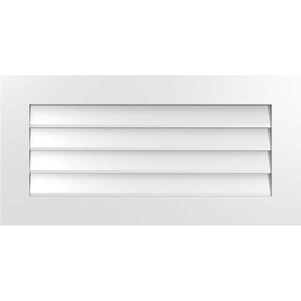 Ekena Millwork 36" x 18" Rectangular White PVC Paintable Gable Louver Vent Non-Functional