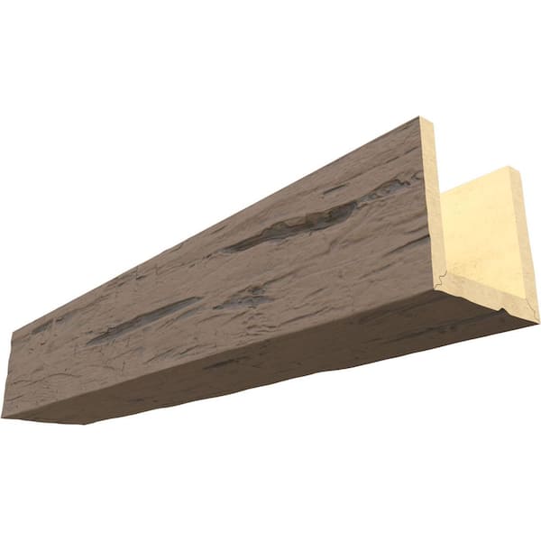 Ekena Millwork Endurathane 6 in. H x 8 in. W x 16 ft. L Hand Hewn Harvest Oak Faux Wood Beam
