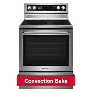 6.4 cu. ft. 5 Burner Element Electric Range with Self-Cleaning Convection Oven in Stainless Steel