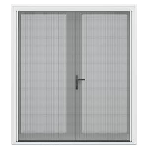 F-4500 72 in. x 80 in. White Right-Hand/Outswing Primed Fiberglass French Patio Door Kit With Screen
